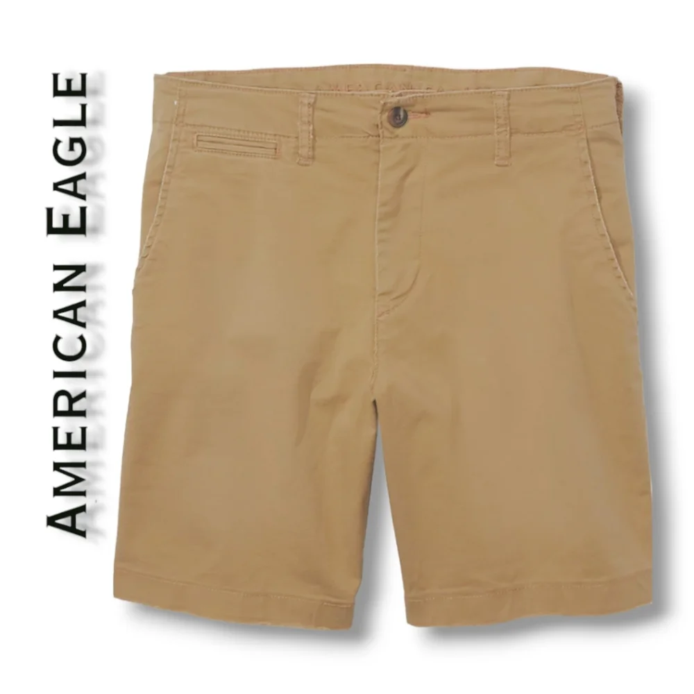 American Eagle Men's Flex 9" Lived-In Khaki Short - Picture 14 of 14
